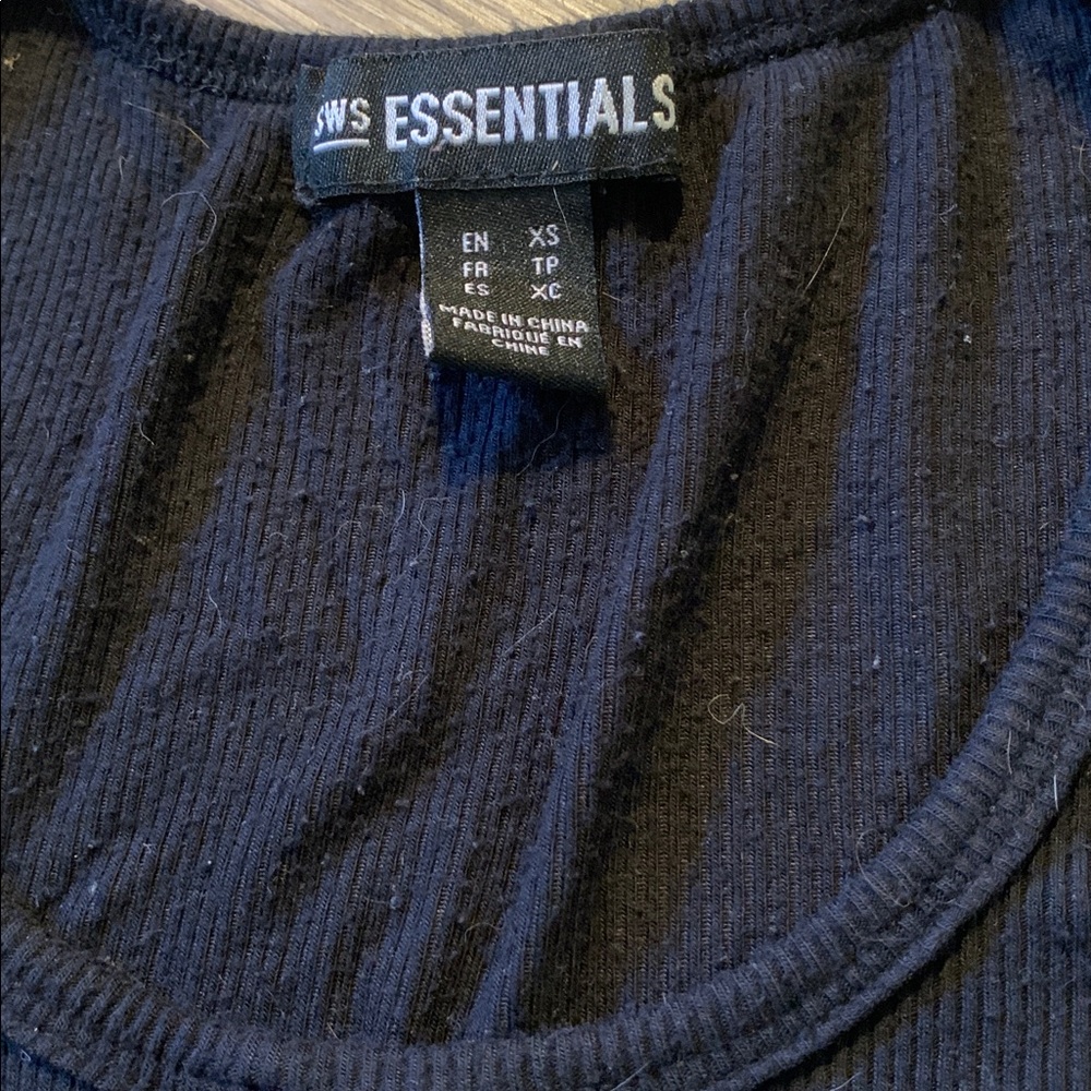 Essentials Black Ribbed Knit Top - Picture 2 of 2